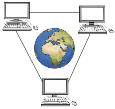 Grafik von vernetzten Computern mit einer Weltkugel in der Mitte..png